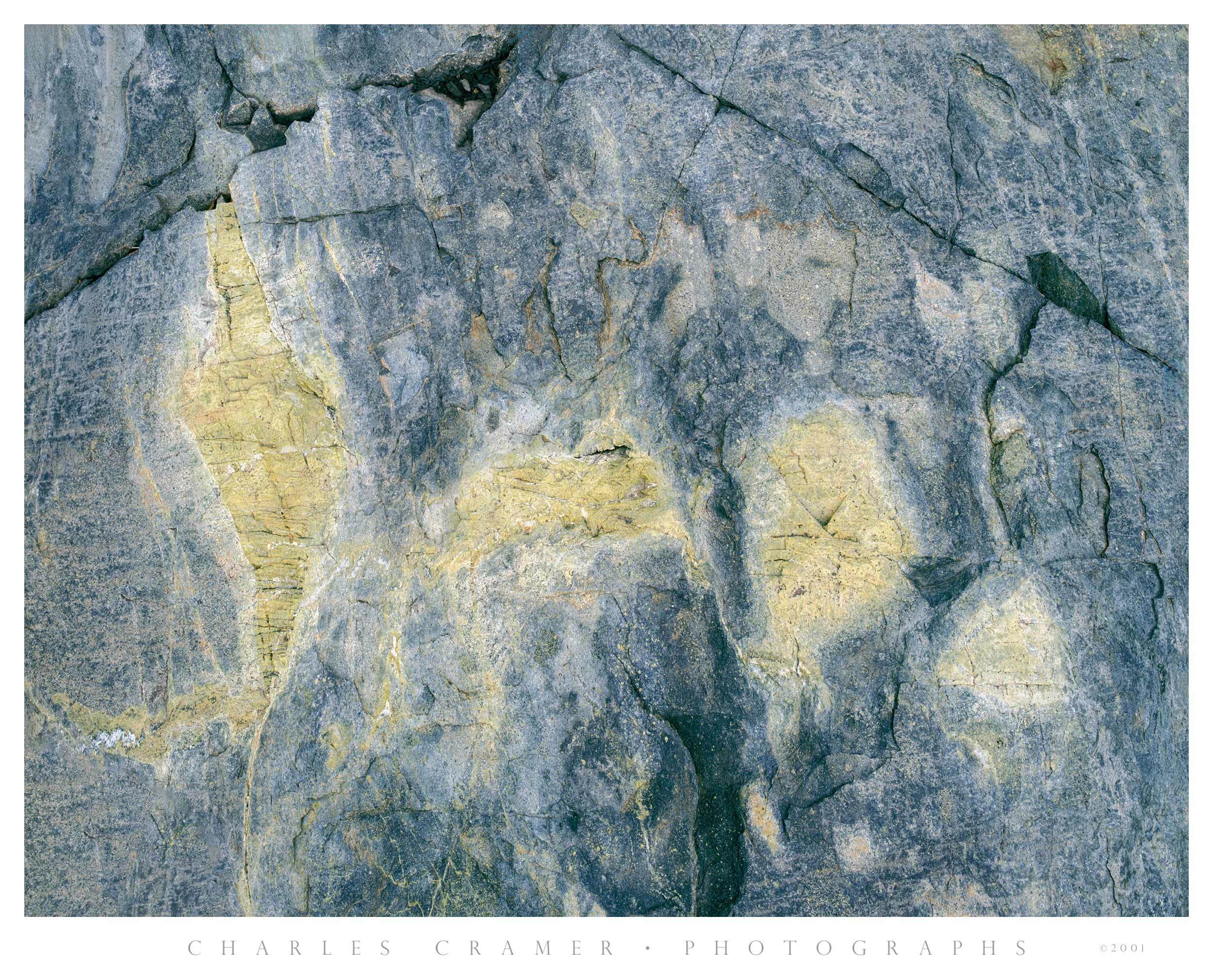 Strange Colored Patterns in Rock, Hoover Lakes Wilderness, California